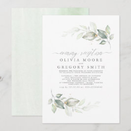 Botanische Greenery Evening Reception Wedding Kaart