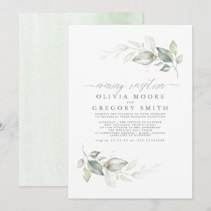 Botanische Greenery Evening Reception Wedding Kaart