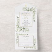 Botanische Greenery First Heilige Communie All In One Uitnodiging (Binnen)