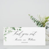 Botanische Greenery Floral Wedding Place Card Kaart (Staand voorkant)