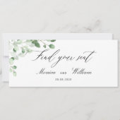 Botanische Greenery Floral Wedding Place Card Kaart (Voorkant)