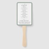 Botanische Greenery Floral Wedding Programme Handwaaier (Achterkant)