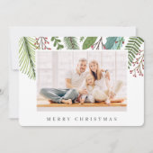 Botanische Greenery Foliage Moderne Kerstmis Feestdagenkaart (Voorkant)