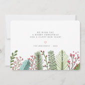 Botanische Greenery Foliage Moderne Kerstmis Feestdagenkaart (Achterkant)