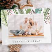 Botanische Greenery Foliage Moderne Kerstmis Feestdagenkaart
