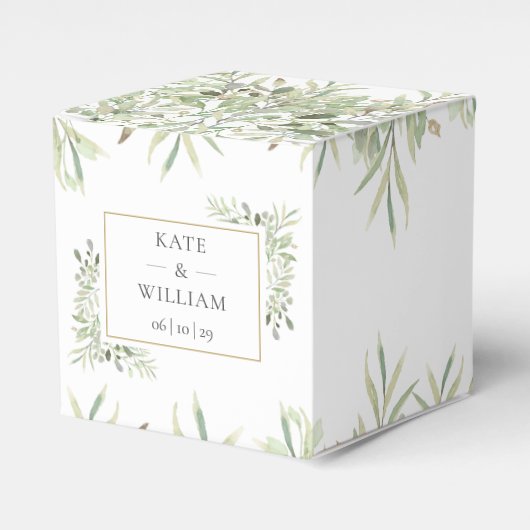 Botanische Greenery Foliage Weddenschap Bedankt Bedankdoosjes (Voorkant Zijde)