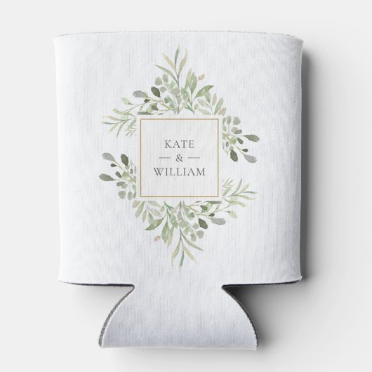 Botanische Greenery Foliage Wedding Blikjeskoeler (Achterkant)