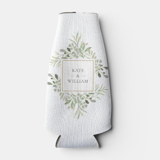 Botanische Greenery Foliage Wedding Flesjeskoeler (Voorkant)