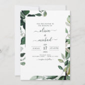 Botanische Greenery Foliage Wedding Kaart (Voorkant)
