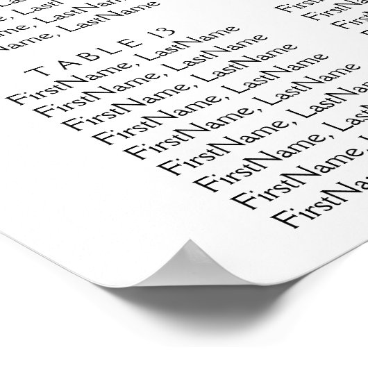 Botanische Greenery Foliage Wedding Seding Chart Poster (Hoek)