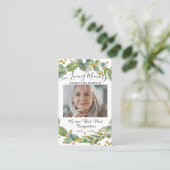 Botanische Greenery Foto Funeral Prayer Kaart Visitekaartje (Staand voorkant)