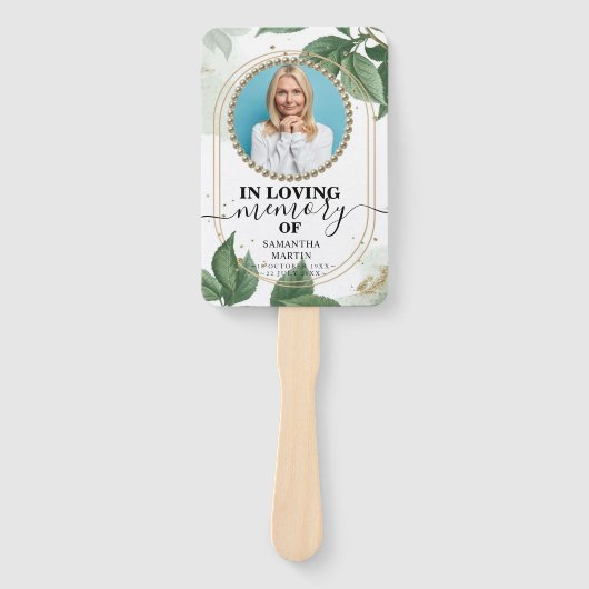 Botanische Greenery Funeral Celebration of Life Handwaaier (Voorkant)