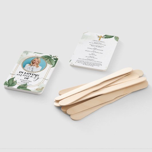 Botanische Greenery Funeral Celebration of Life Handwaaier (Niet-gemonteerd)