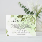 Botanische Greenery Funeral Food Hartelijk dank Bedankkaart (Staand voorkant)