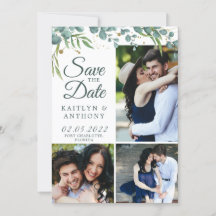 Botanische Greenery Gold 7 Foto bewaart de datum