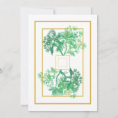 Botanische Greenery Gold Accents Wedding Save The Date (Achterkant)