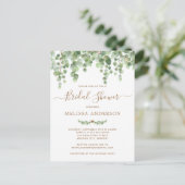 Botanische Greenery Gold Bridal Shower Briefkaart (Staand voorkant)
