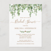 Botanische Greenery Gold Bridal Shower Briefkaart (Voorkant)