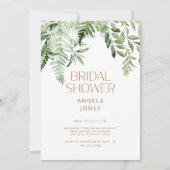 Botanische Greenery Gold Text White Vrijgezellenfe Kaart (Voorkant)