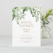 Botanische Greenery Gold Text White Vrijgezellenfe Kaart (Staand voorkant)