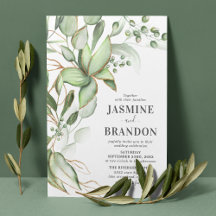 Botanische Greenery Gold Wedding