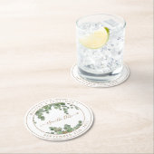 Botanische Greenery Gold Wedding Save the Date Ronde Kartonnen Onderzetter (Insitu)