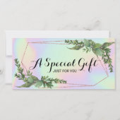 Botanische Greenery Holographic Gift Certificate (Voorkant)