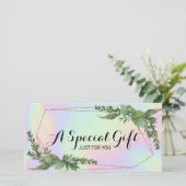 Botanische Greenery Holographic Gift Certificate (Staand voorkant)