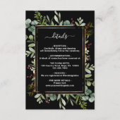 Botanische Greenery-kerstbruiloft - Gegevens Informatiekaartje (Voorkant)