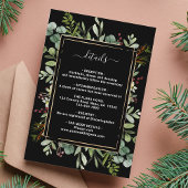 Botanische Greenery-kerstbruiloft - Gegevens Informatiekaartje