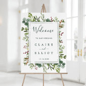 Botanische Greenery kerstbruiloft Welkomstbord Poster