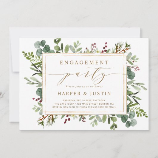 Botanische Greenery-kerstfeest Kaart (Voorkant)