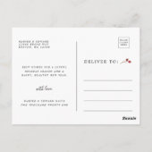 Botanische Greenery-kerstfeestdag met gouden foto Briefkaart (Achterkant)