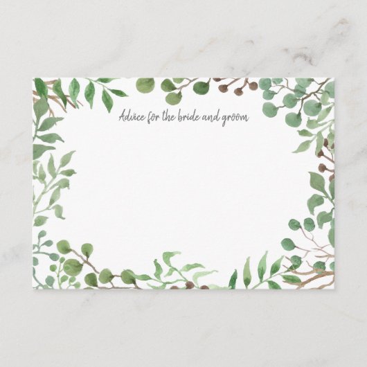 Botanische Greenery | Leaf | Weddenschap Advieskaart (Voorkant)