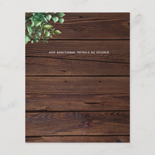 Botanische Greenery Leafy Wedding (Achterkant)