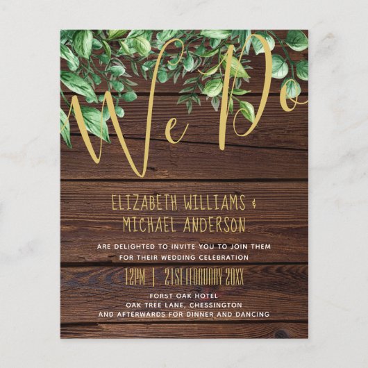 Botanische Greenery Leafy Wedding (Voorkant)