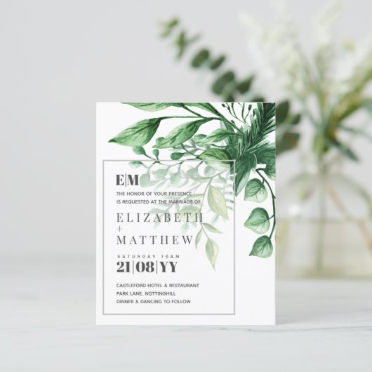 Botanische Greenery Leafy Wedding (Staand voorkant)