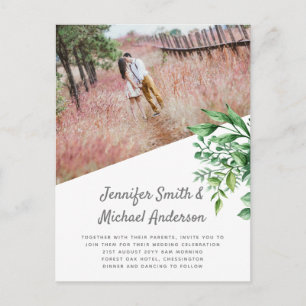 Botanische Greenery Leafy Wedding Briefkaart