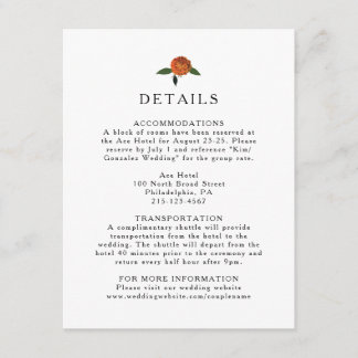 Botanische Greenery, Lemons en Marigbles Informatiekaartje