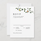 Botanische Greenery, Lemons en Marigbles RSVP Kaartje (Voorkant)