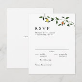 Botanische Greenery, Lemons en Marigbles RSVP Kaartje (Voorkant / Achterkant)
