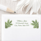 Botanische Greenery Rosemary Wedding Return Addres Etiket (Insitu)