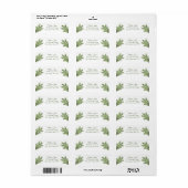 Botanische Greenery Rosemary Wedding Return Addres Etiket (Full Sheet)