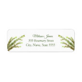 Botanische Greenery Rosemary Wedding Return Label (Voorkant)