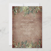 Botanische Greenery Rustic Brick Wedding Kaart (Voorkant)