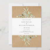 Botanische Greenery Rustic Kraft Foto bruiloft Kaart (Voorkant)