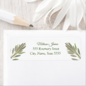 Botanische Greenery Sage Herb Wedding Return Label (Insitu)