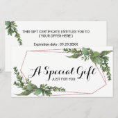 Botanische Greenery Salon & Spa Cadeaubonnen (Voorkant / Achterkant)