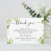 Botanische Greenery Script Funeral Hartelijk dank Bedankkaart (Staand voorkant)