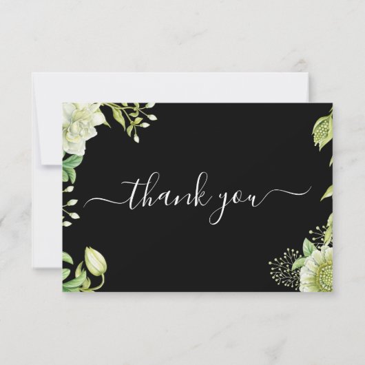 Botanische Greenery Script Funeral Hartelijk dank Bedankkaart (Achterkant)